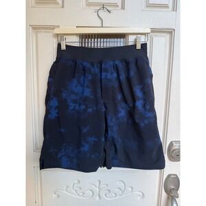 Fabletics Mens Franchise Short Lined Navy Blue Tie Dye Cloud Print Size Small